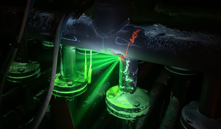 Leak Testing Fluorescein